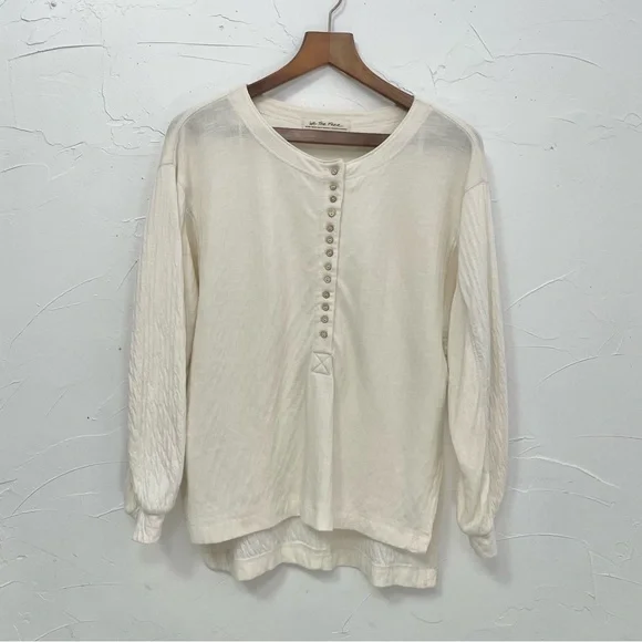 Free People We The Free Back At It Henley In Cream - Picture 6 of 13